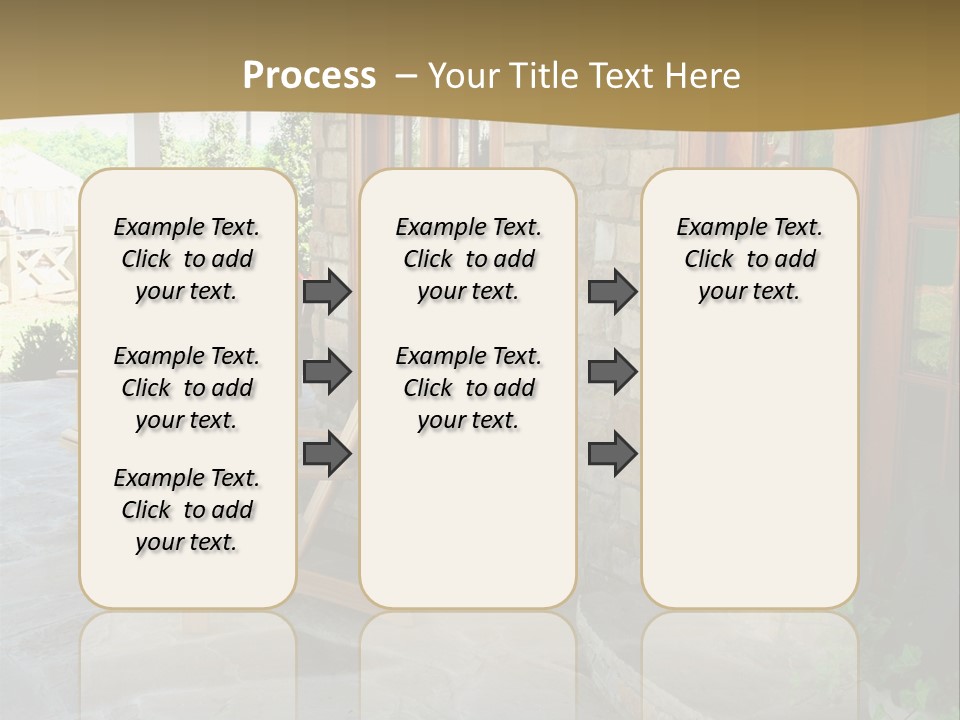 A House With A Stone Patio And Wooden Doors PowerPoint Template