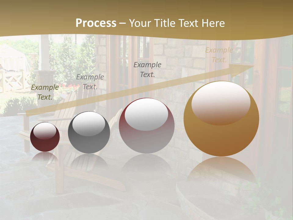 A House With A Stone Patio And Wooden Doors PowerPoint Template