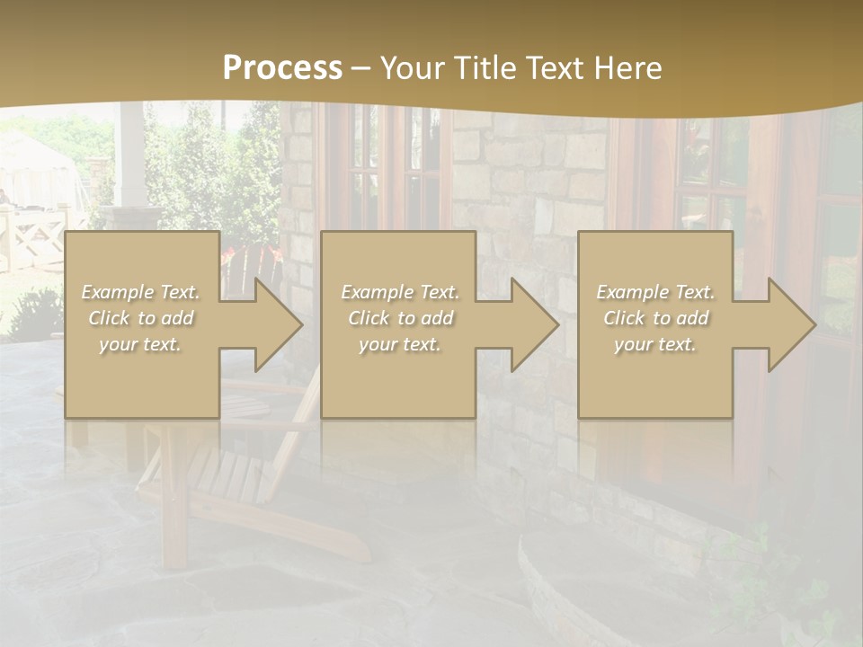 A House With A Stone Patio And Wooden Doors PowerPoint Template