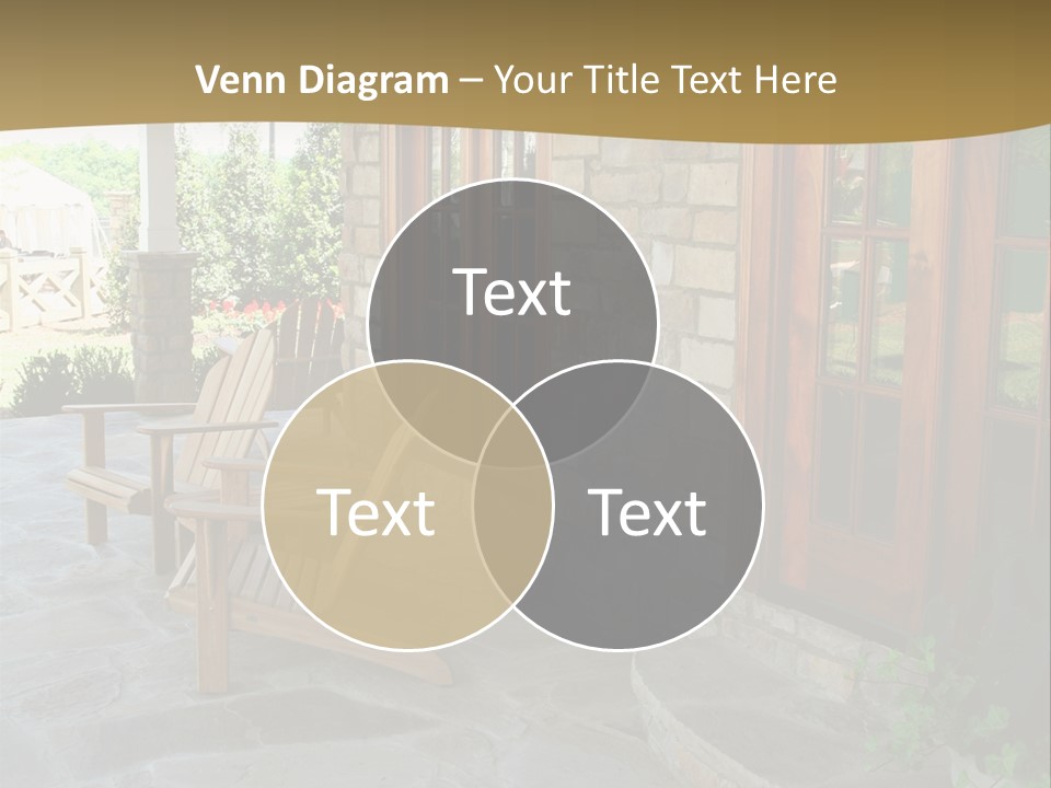 A House With A Stone Patio And Wooden Doors PowerPoint Template
