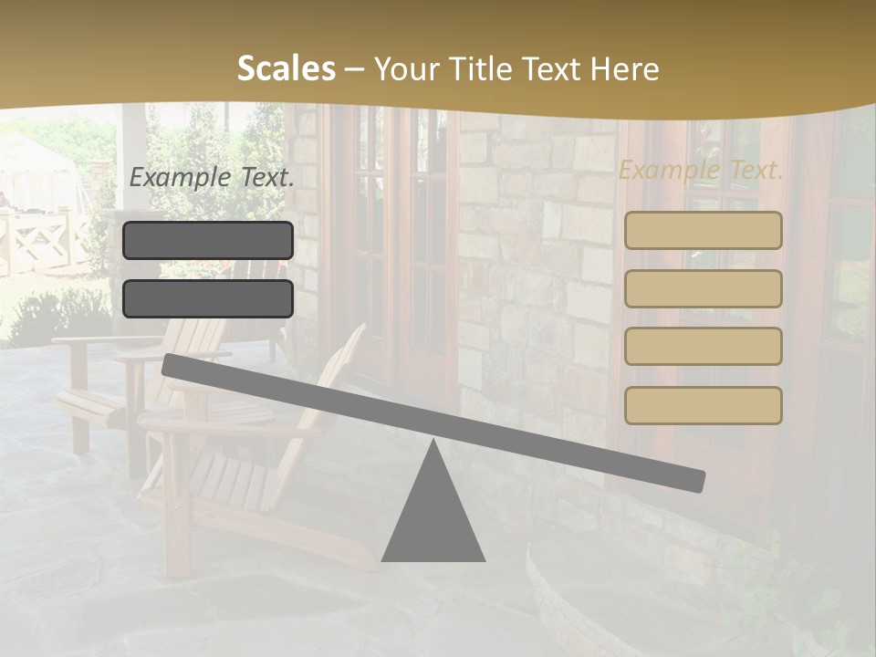 A House With A Stone Patio And Wooden Doors PowerPoint Template