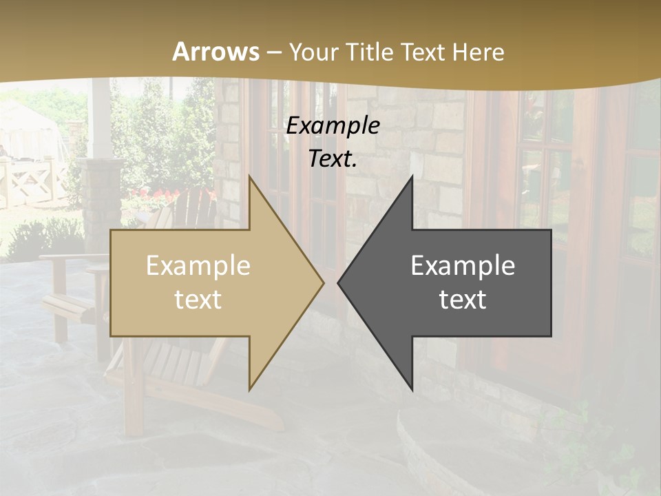 A House With A Stone Patio And Wooden Doors PowerPoint Template