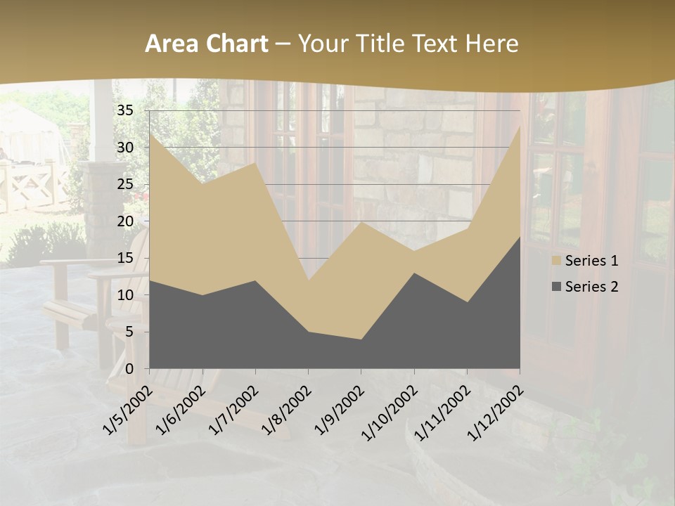 A House With A Stone Patio And Wooden Doors PowerPoint Template