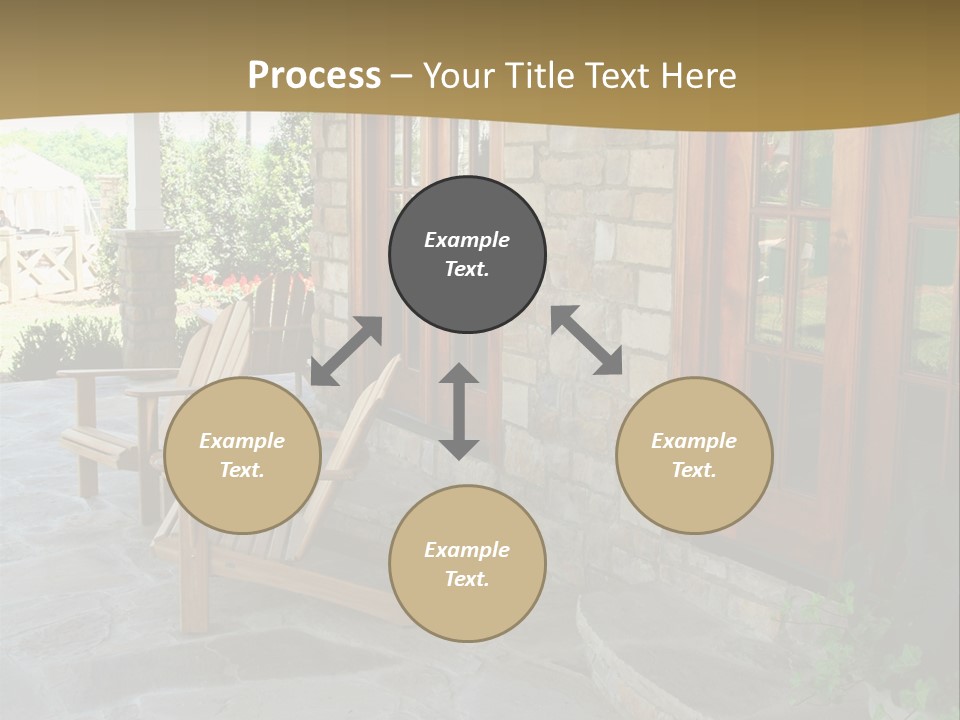 A House With A Stone Patio And Wooden Doors PowerPoint Template