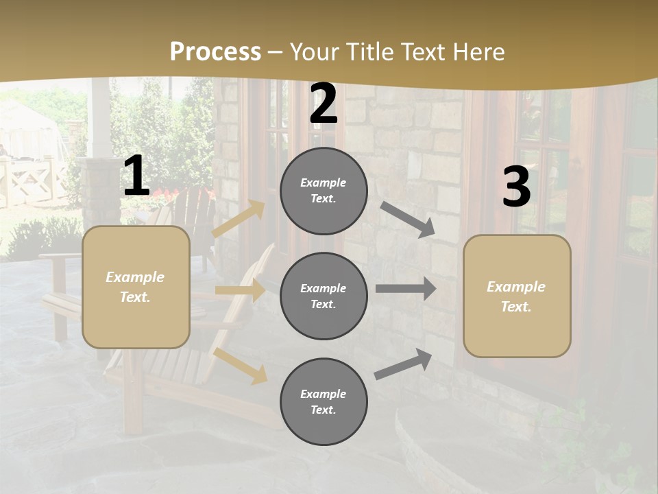 A House With A Stone Patio And Wooden Doors PowerPoint Template
