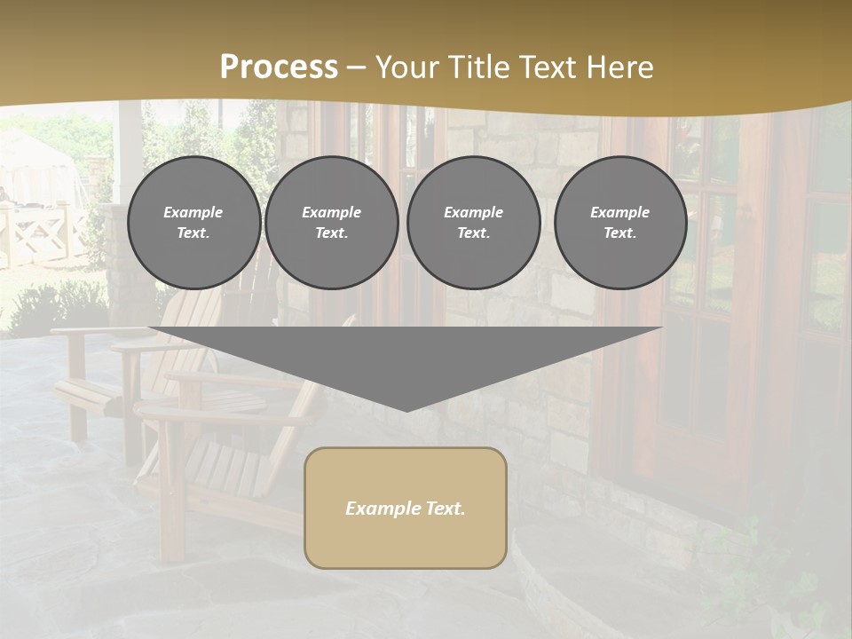 A House With A Stone Patio And Wooden Doors PowerPoint Template
