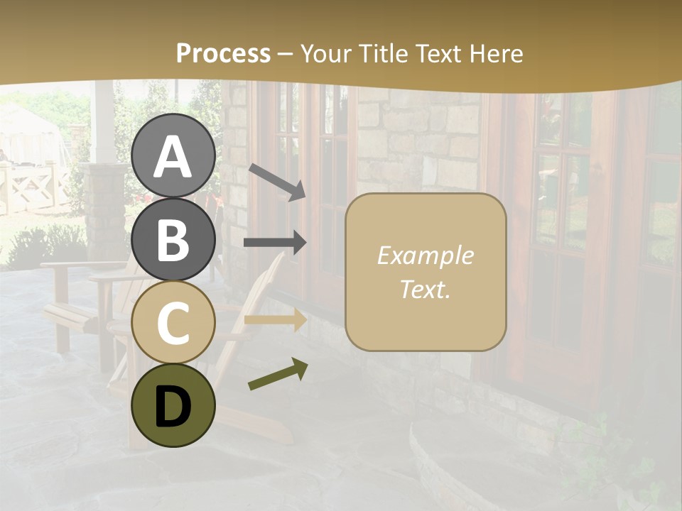 A House With A Stone Patio And Wooden Doors PowerPoint Template