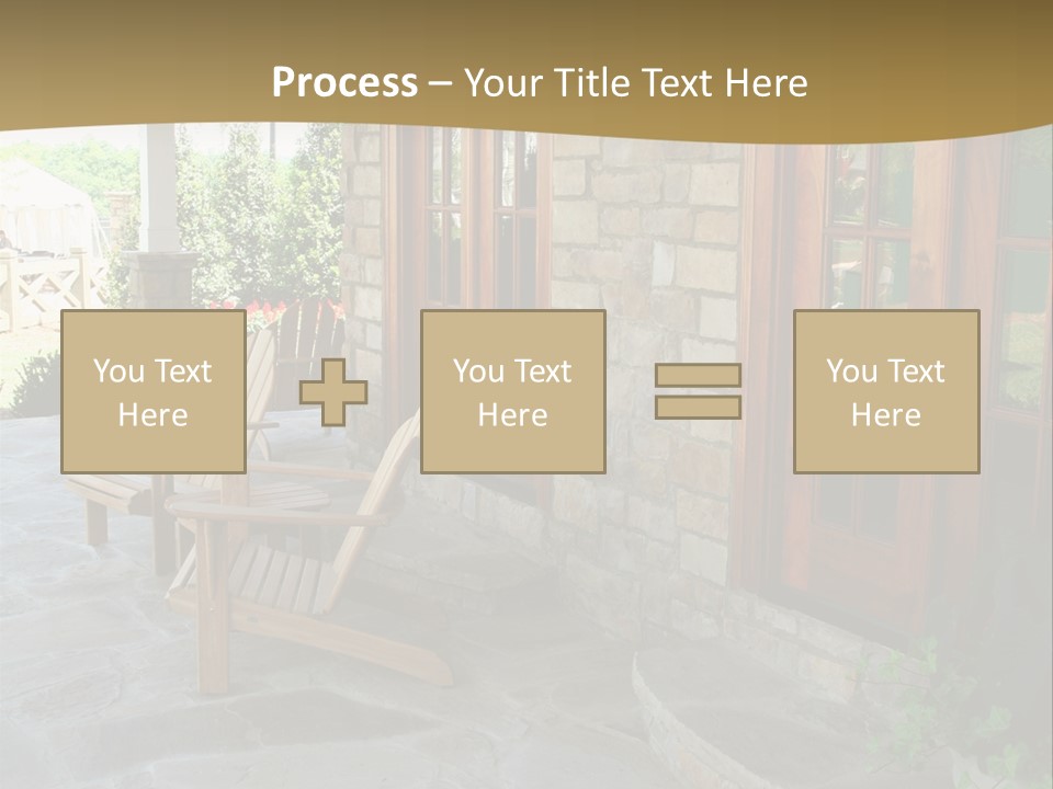 A House With A Stone Patio And Wooden Doors PowerPoint Template