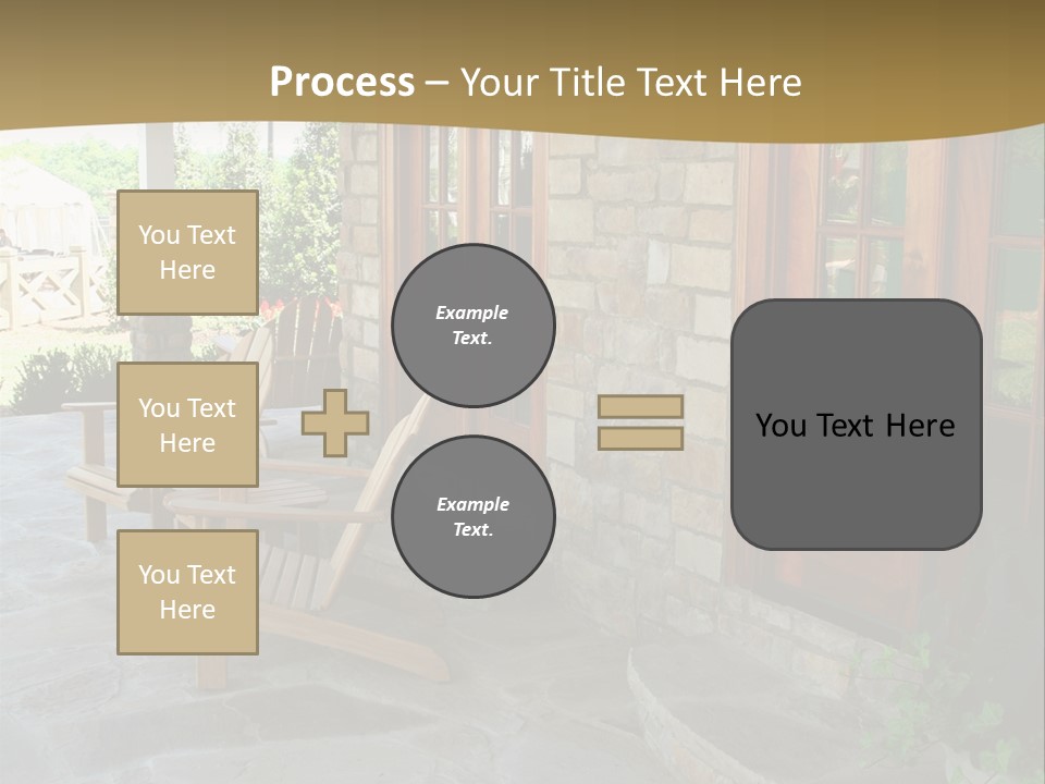 A House With A Stone Patio And Wooden Doors PowerPoint Template