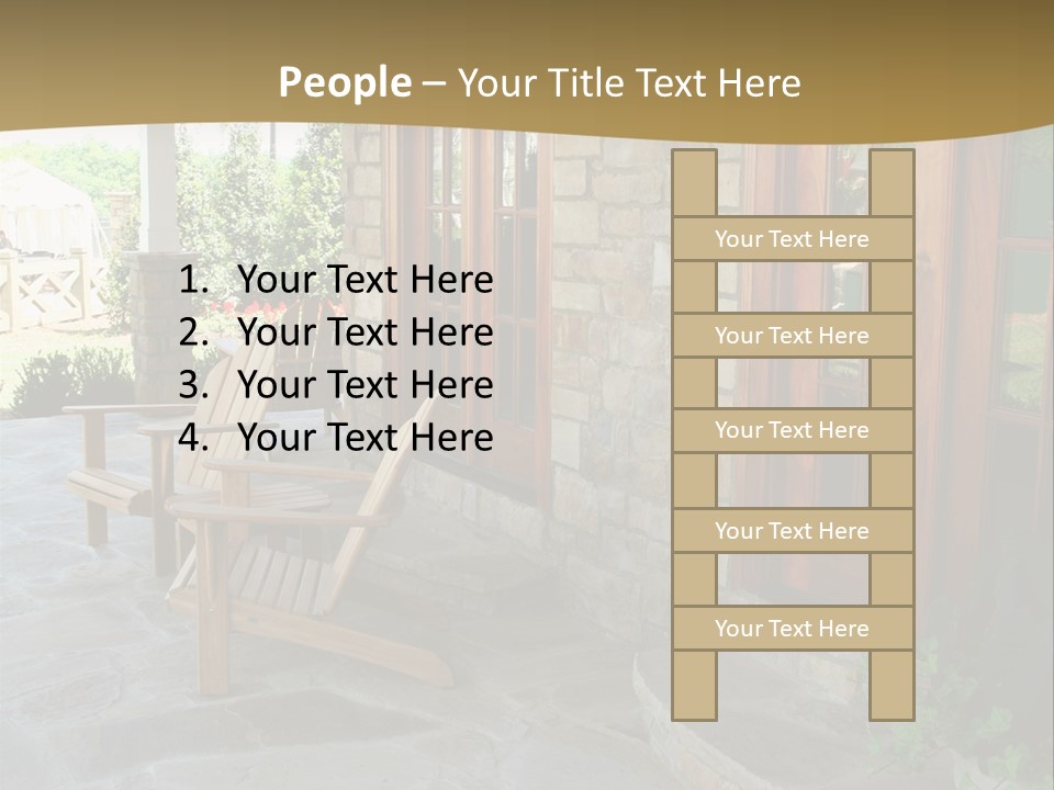 A House With A Stone Patio And Wooden Doors PowerPoint Template