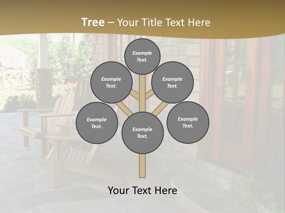A House With A Stone Patio And Wooden Doors PowerPoint Template