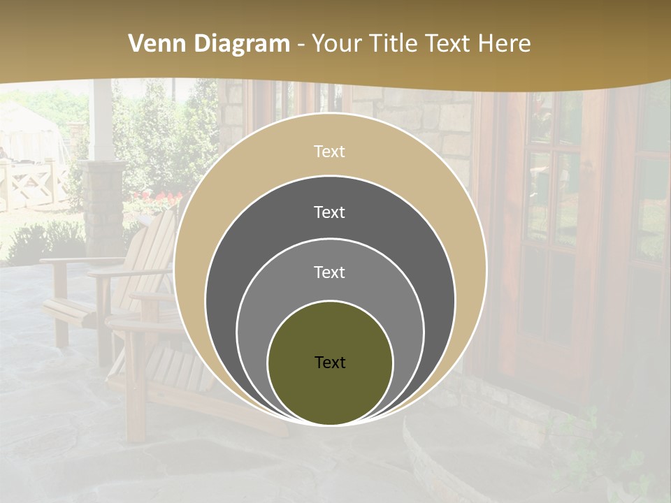 A House With A Stone Patio And Wooden Doors PowerPoint Template