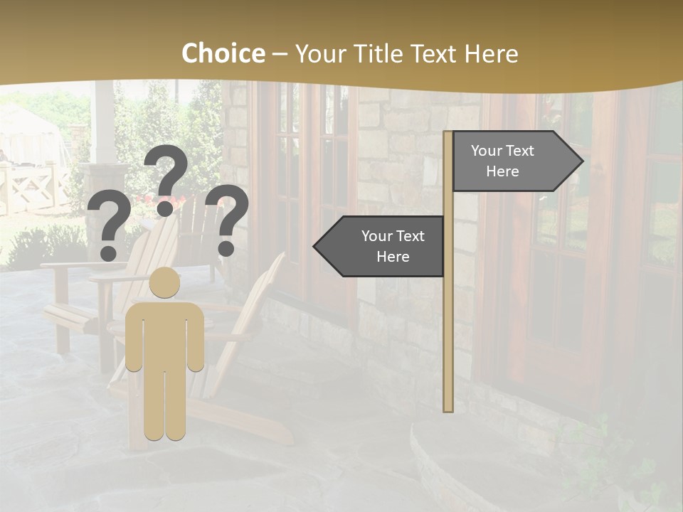 A House With A Stone Patio And Wooden Doors PowerPoint Template