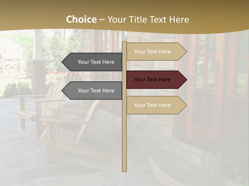 A House With A Stone Patio And Wooden Doors PowerPoint Template