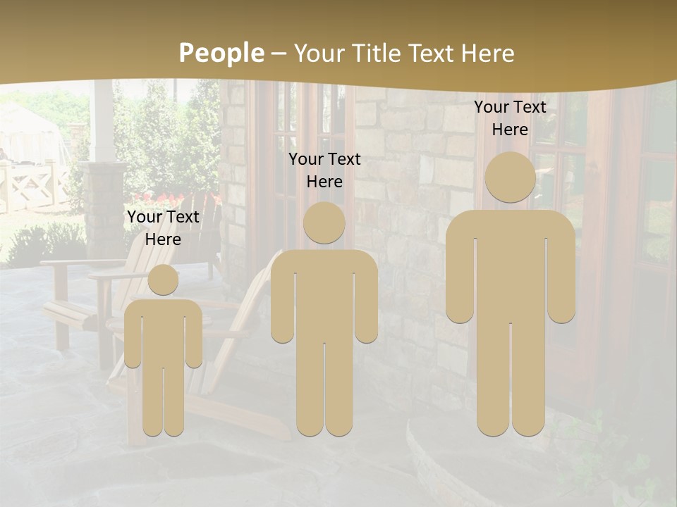 A House With A Stone Patio And Wooden Doors PowerPoint Template