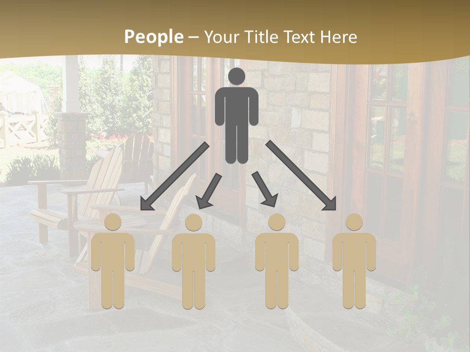 A House With A Stone Patio And Wooden Doors PowerPoint Template