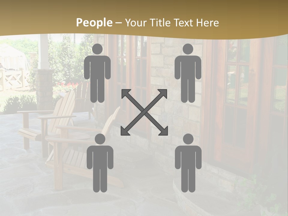 A House With A Stone Patio And Wooden Doors PowerPoint Template