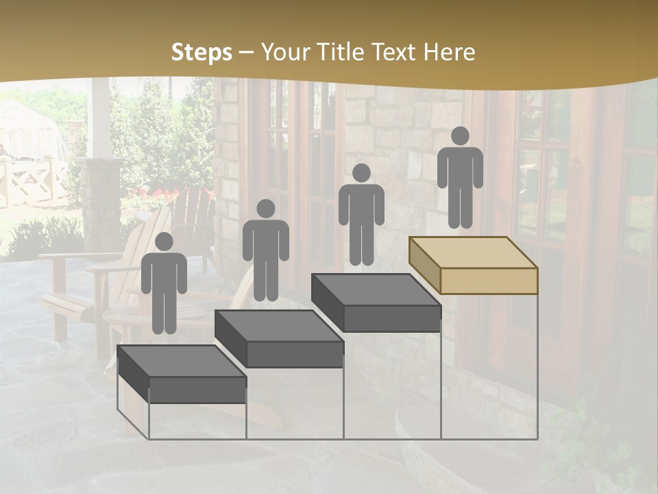 A House With A Stone Patio And Wooden Doors PowerPoint Template