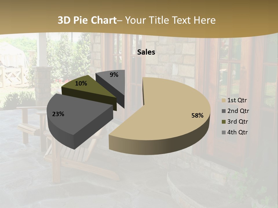 A House With A Stone Patio And Wooden Doors PowerPoint Template