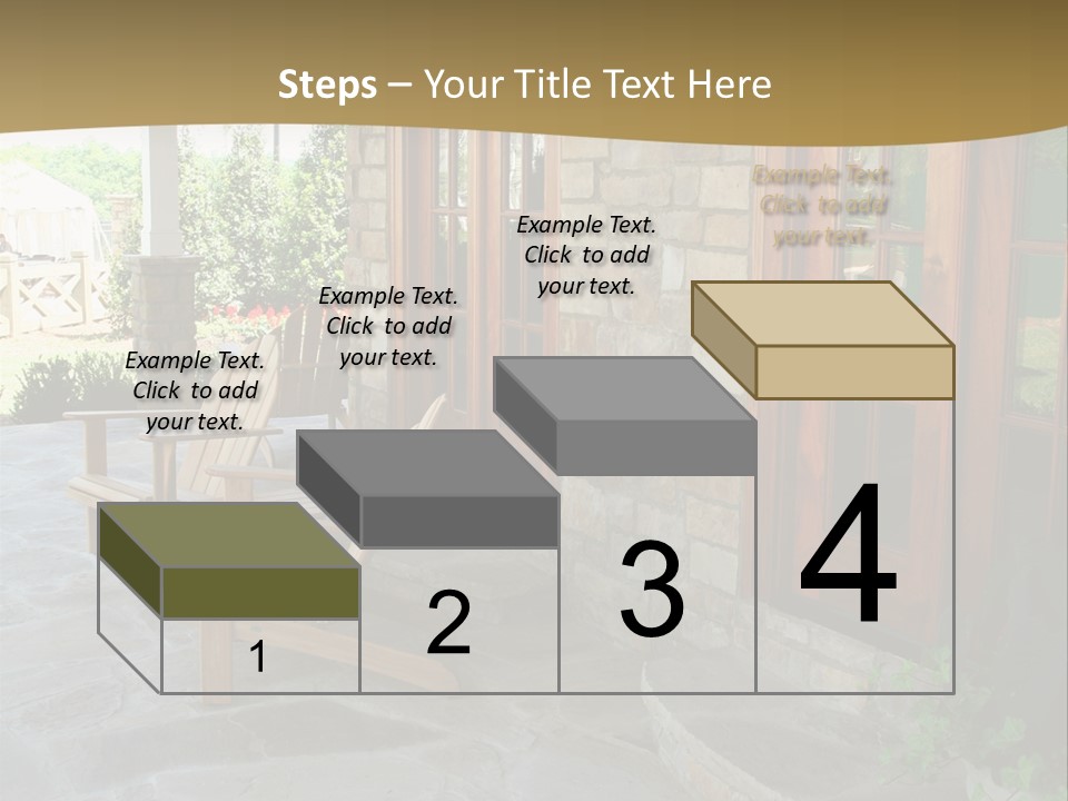 A House With A Stone Patio And Wooden Doors PowerPoint Template