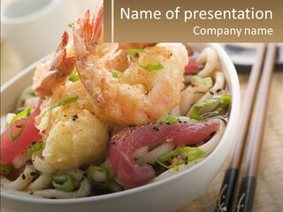 Shrimp Noone Noodle PowerPoint Template