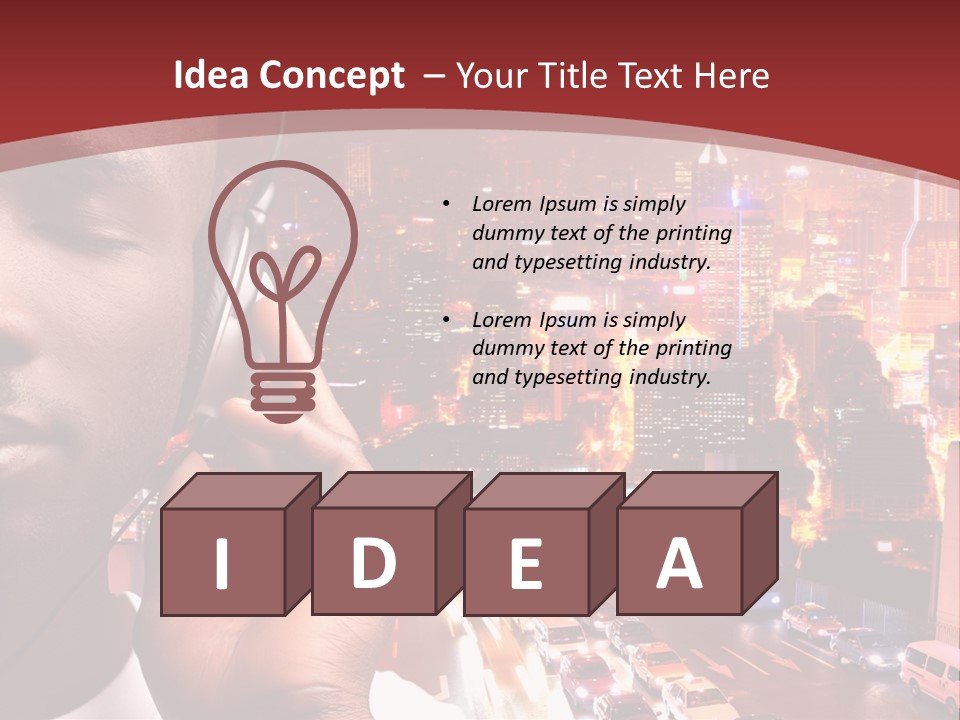 Building Earphones Music PowerPoint Template