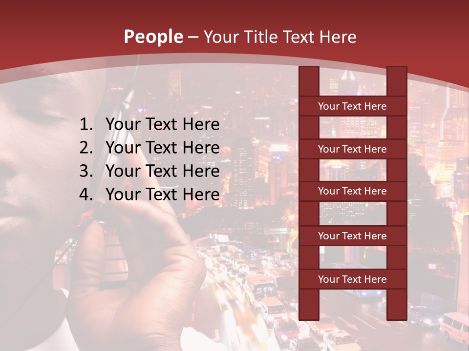 Building Earphones Music PowerPoint Template