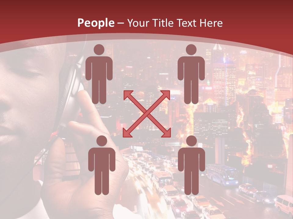 Building Earphones Music PowerPoint Template