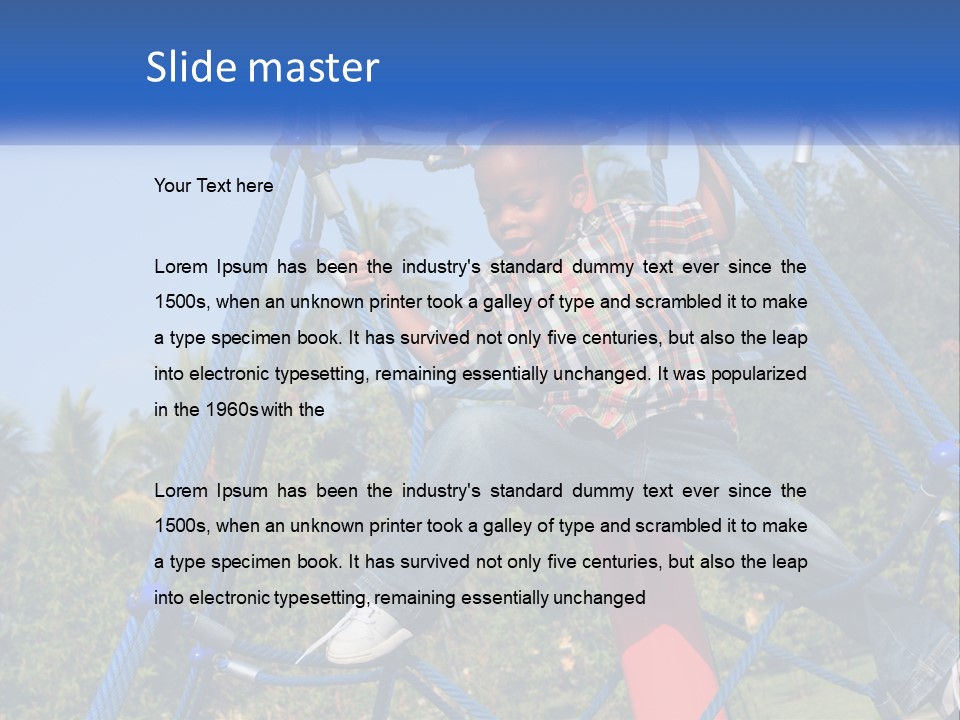 Black Child Handsome Black PowerPoint Template