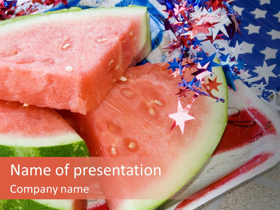 Independence Food Watermelon PowerPoint Template