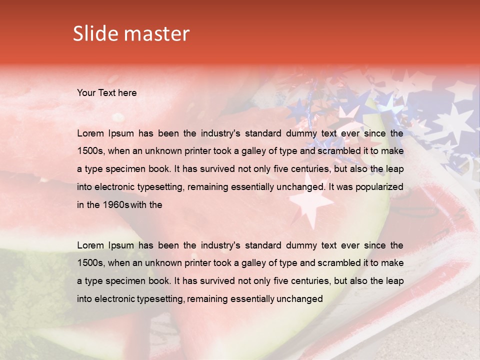 Independence Food Watermelon PowerPoint Template