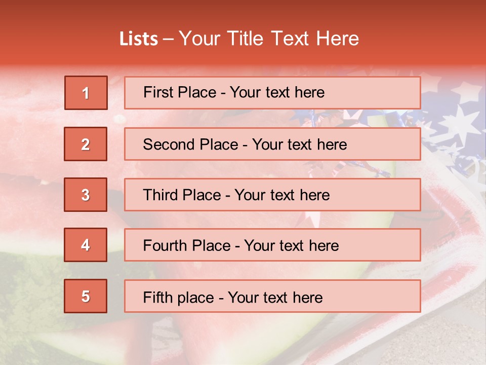 Independence Food Watermelon PowerPoint Template