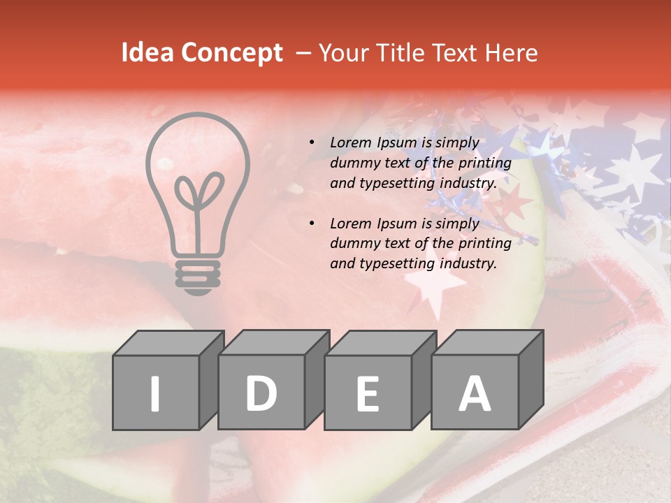 Independence Food Watermelon PowerPoint Template
