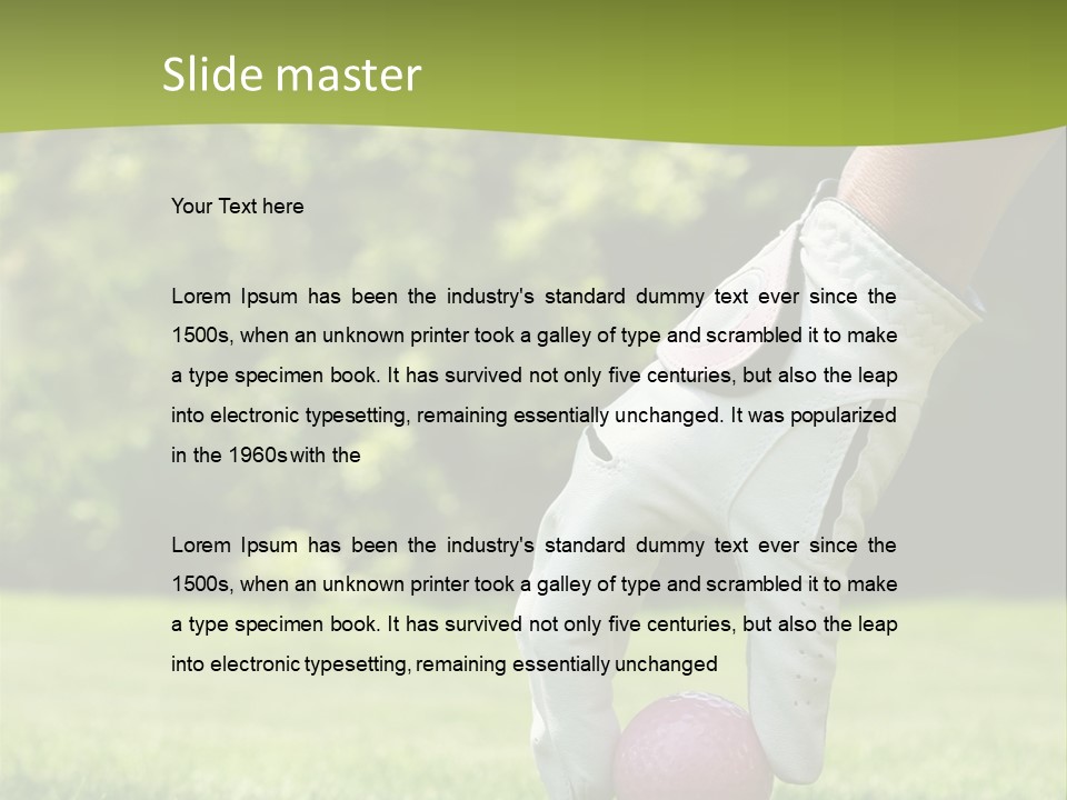 Recreation Glove Fitness PowerPoint Template