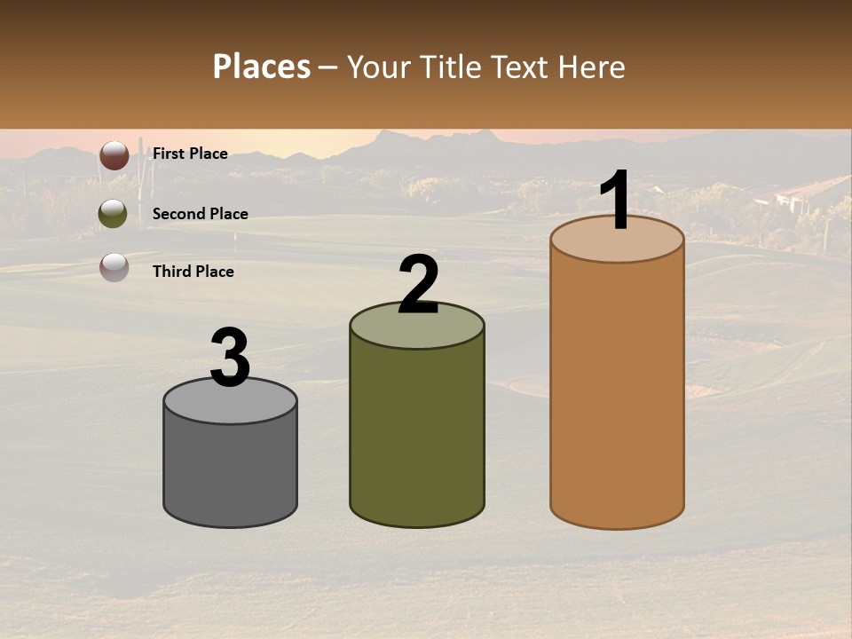 Golfing Course Cactus PowerPoint Template