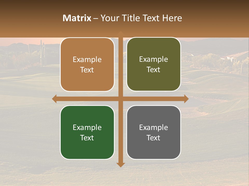 Golfing Course Cactus PowerPoint Template