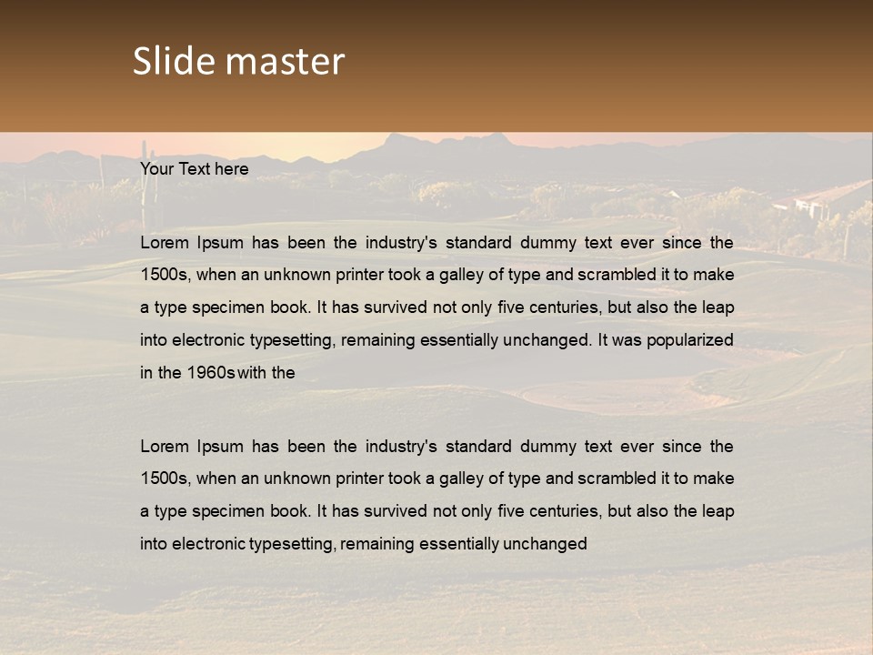 Golfing Course Cactus PowerPoint Template