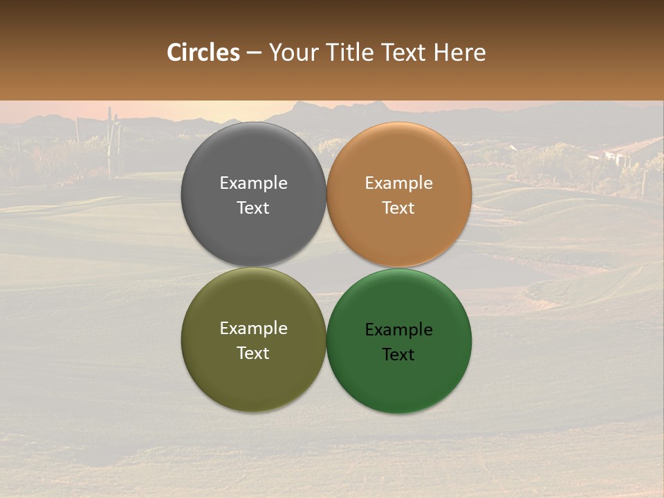 Golfing Course Cactus PowerPoint Template