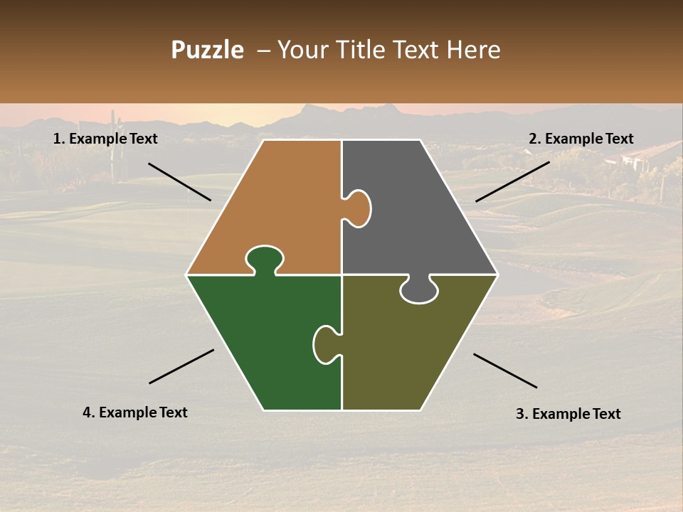 Golfing Course Cactus PowerPoint Template