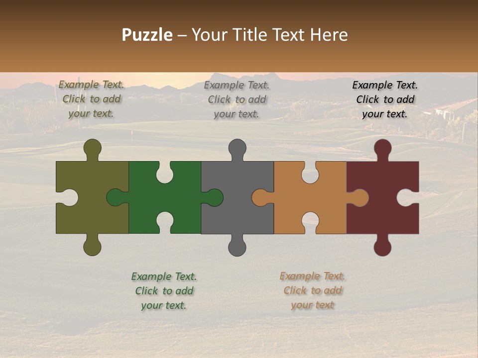 Golfing Course Cactus PowerPoint Template