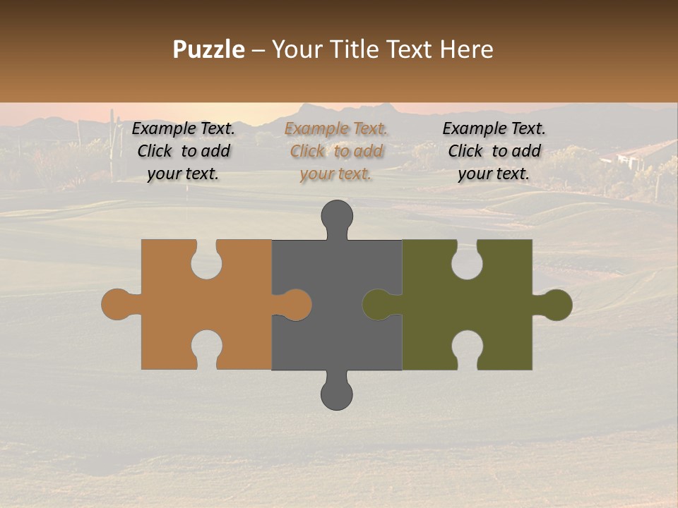 Golfing Course Cactus PowerPoint Template