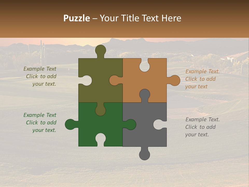 Golfing Course Cactus PowerPoint Template