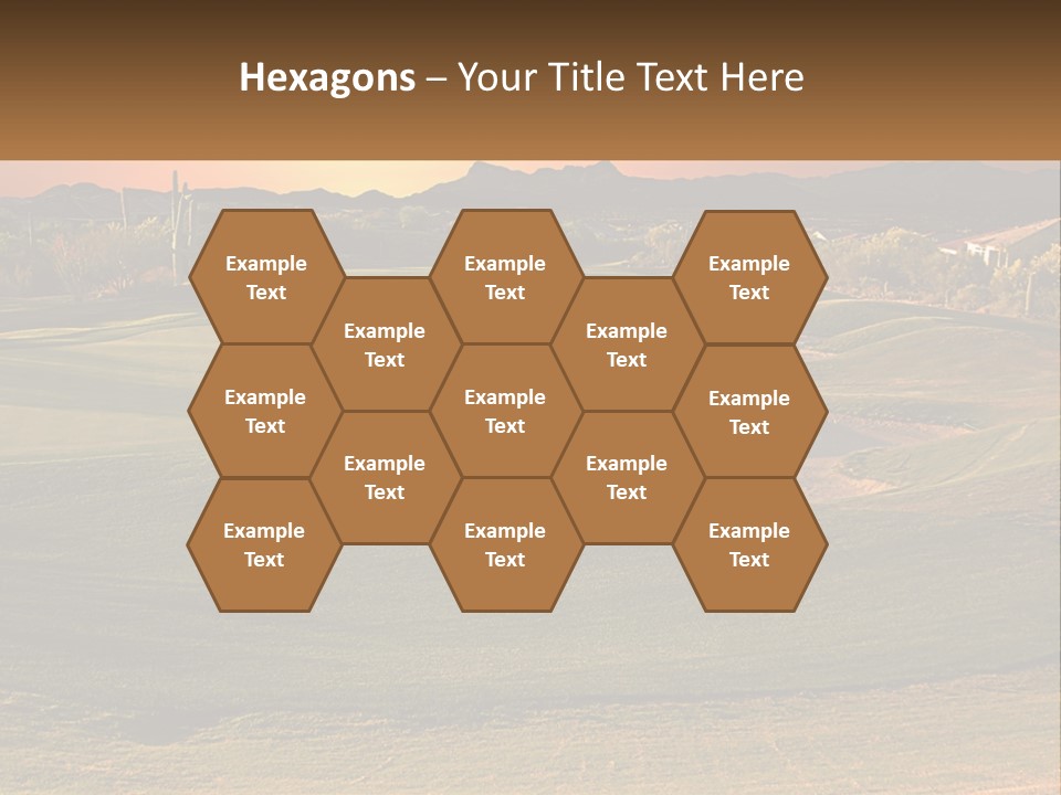 Golfing Course Cactus PowerPoint Template