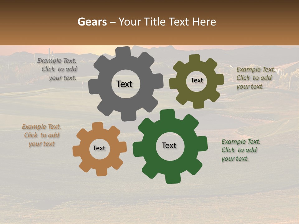 Golfing Course Cactus PowerPoint Template