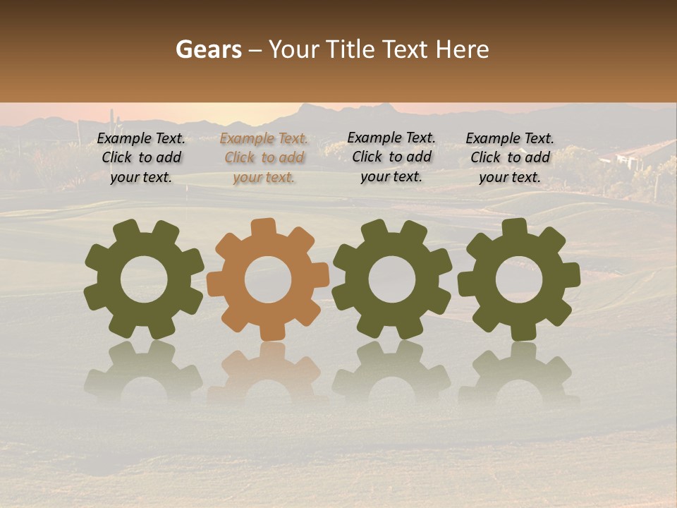 Golfing Course Cactus PowerPoint Template