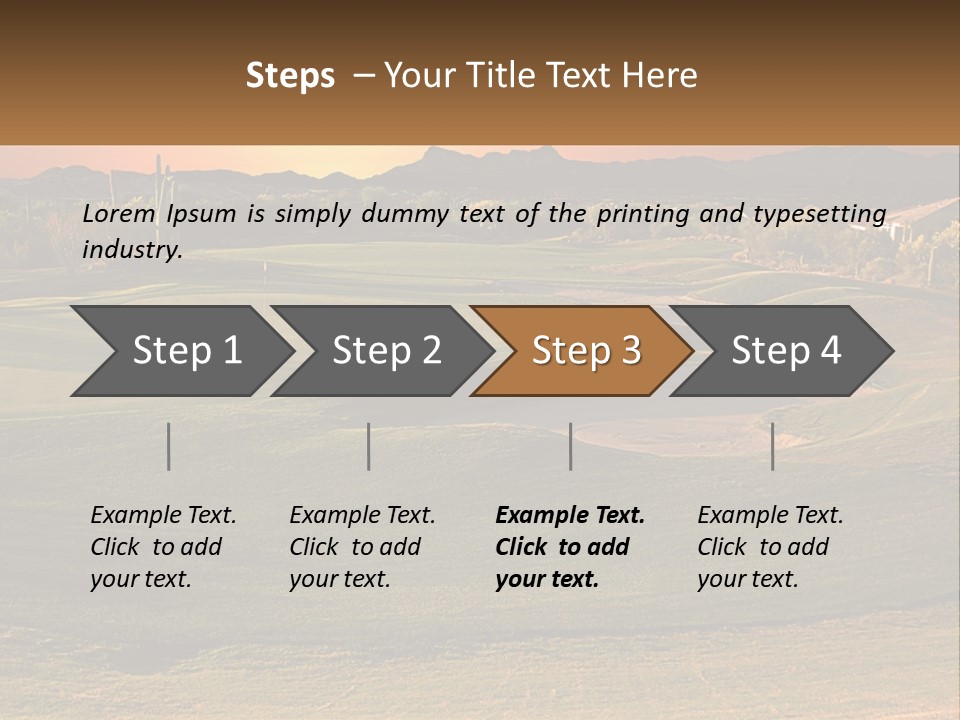 Golfing Course Cactus PowerPoint Template