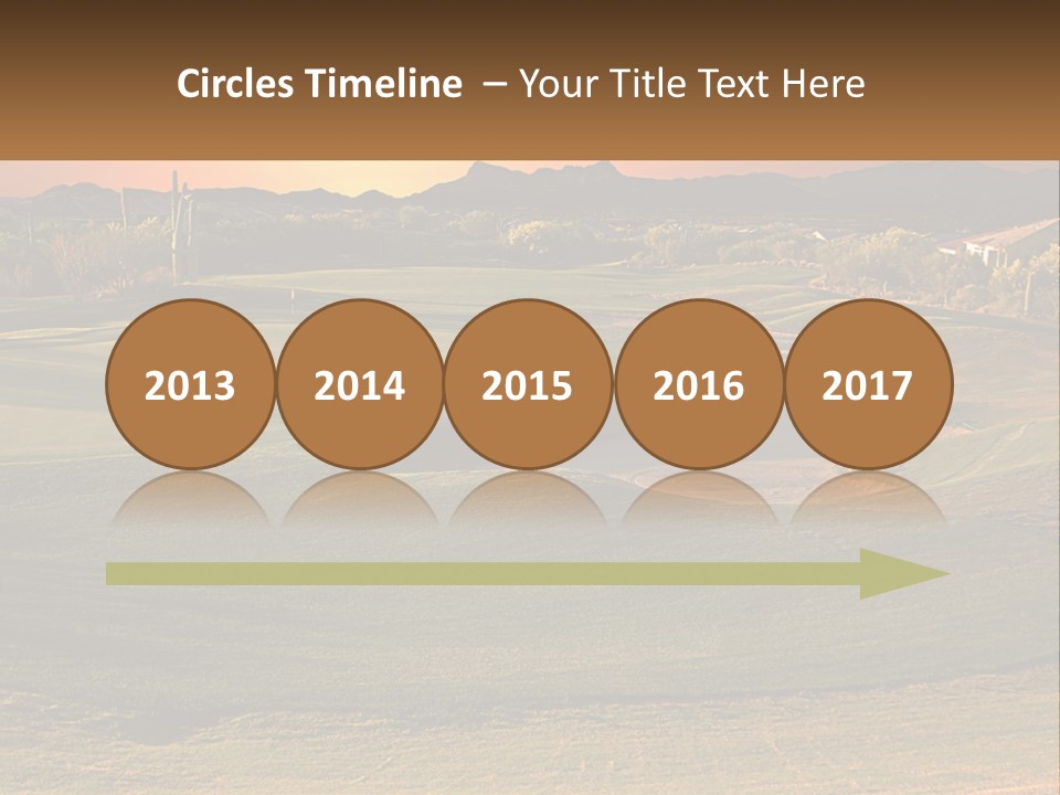 Golfing Course Cactus PowerPoint Template