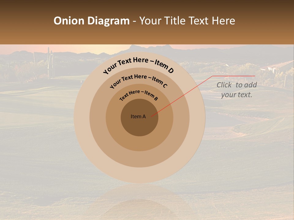 Golfing Course Cactus PowerPoint Template