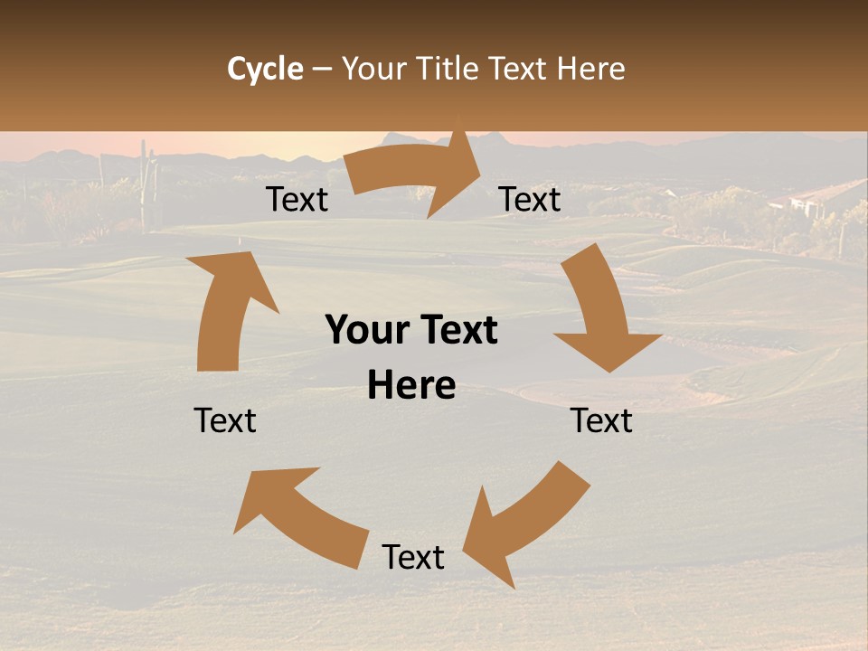 Golfing Course Cactus PowerPoint Template