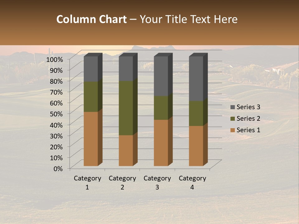 Golfing Course Cactus PowerPoint Template